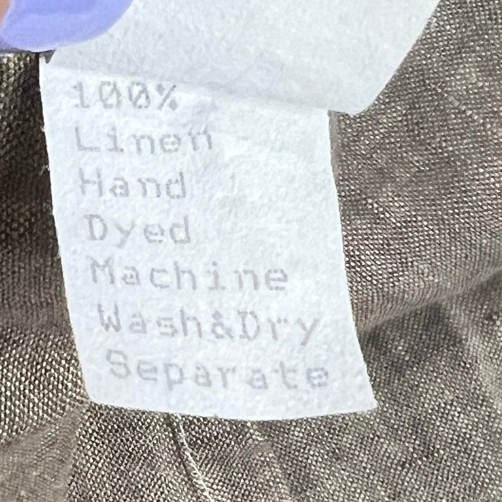 CP Shades Lindsey Mini Dress Womens L Brown Linen Pintucks Button Front Breezy - Picture 13 of 13